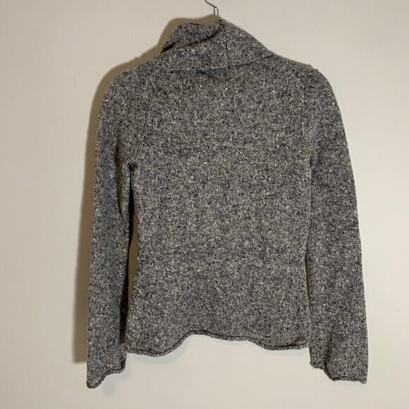Express charcoal gray wool blend pullover turtleneck fitted long sleeve sweater - Picture 7 of 9